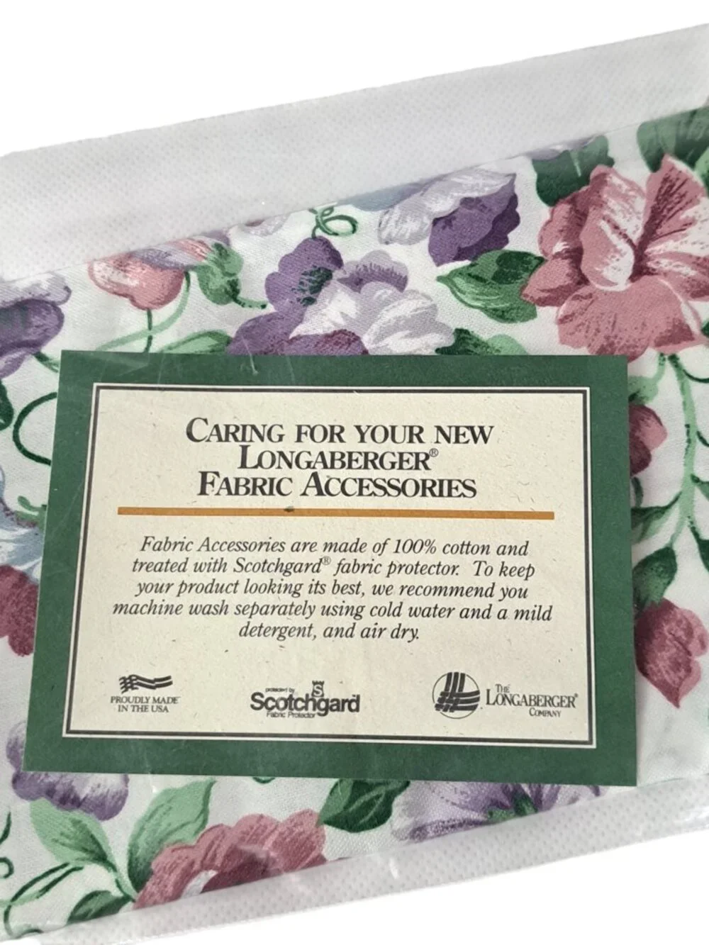 NEW 2 PK LONGABERGER FABRIC NAPKINS SWEET PEA 17